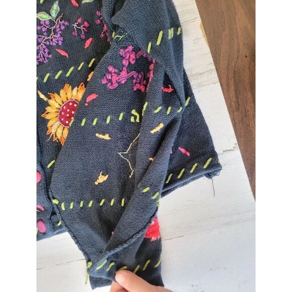 Vintage Design options AS IS cardigan Philip Jane Gordon floral fall embroidered - Picture 4 of 16